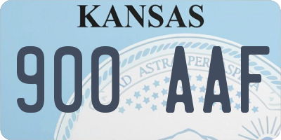 KS license plate 900AAF