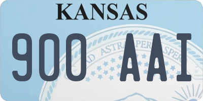 KS license plate 900AAI