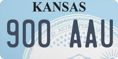 KS license plate 900AAU