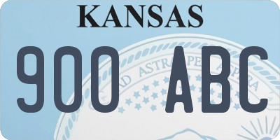 KS license plate 900ABC