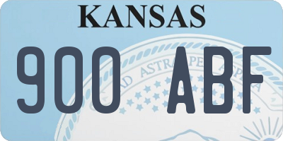 KS license plate 900ABF