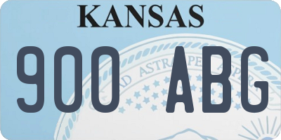 KS license plate 900ABG