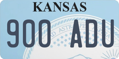 KS license plate 900ADU