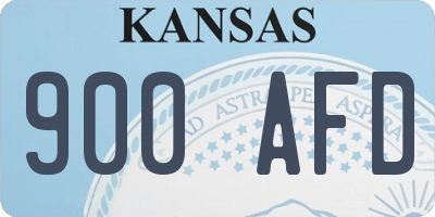 KS license plate 900AFD