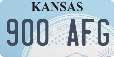 KS license plate 900AFG
