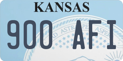KS license plate 900AFI