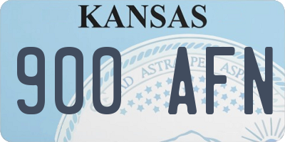 KS license plate 900AFN