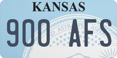 KS license plate 900AFS