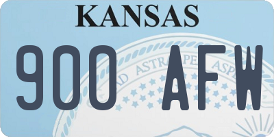 KS license plate 900AFW