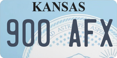 KS license plate 900AFX
