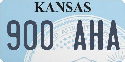 KS license plate 900AHA
