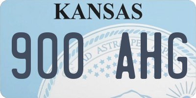 KS license plate 900AHG