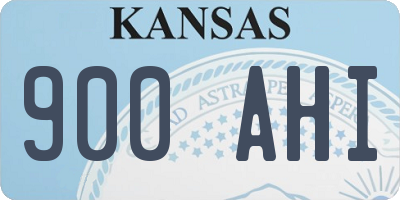 KS license plate 900AHI