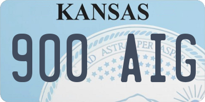 KS license plate 900AIG
