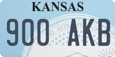 KS license plate 900AKB
