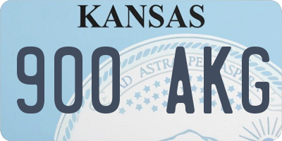 KS license plate 900AKG