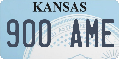 KS license plate 900AME