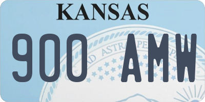 KS license plate 900AMW