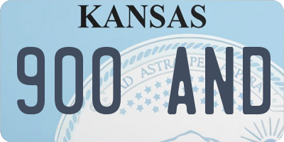 KS license plate 900AND