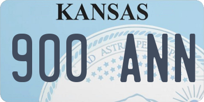 KS license plate 900ANN
