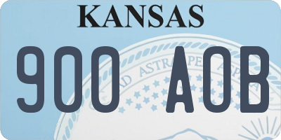 KS license plate 900AOB