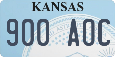 KS license plate 900AOC