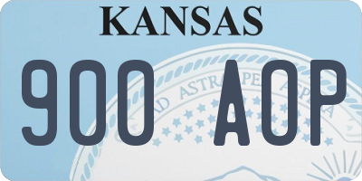 KS license plate 900AOP