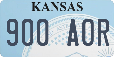 KS license plate 900AOR