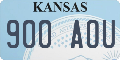 KS license plate 900AOU
