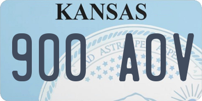 KS license plate 900AOV