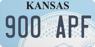 KS license plate 900APF
