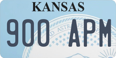 KS license plate 900APM