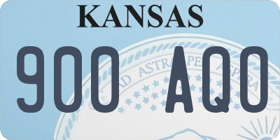 KS license plate 900AQO