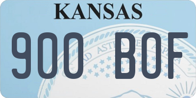 KS license plate 900BOF