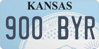 KS license plate 900BYR