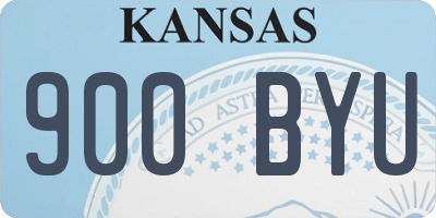 KS license plate 900BYU