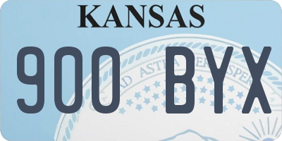 KS license plate 900BYX