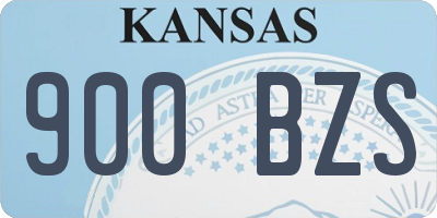 KS license plate 900BZS
