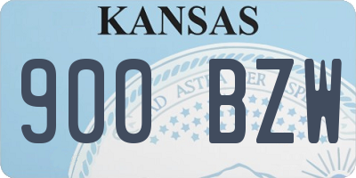 KS license plate 900BZW