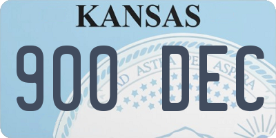 KS license plate 900DEC