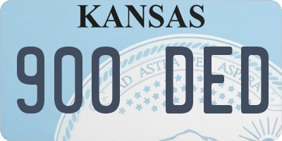 KS license plate 900DED