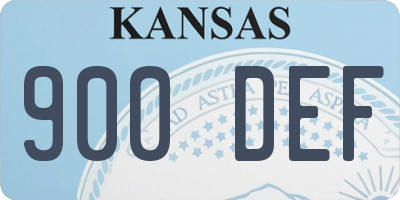 KS license plate 900DEF