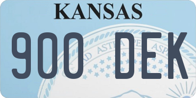 KS license plate 900DEK