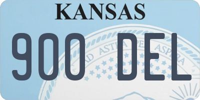 KS license plate 900DEL
