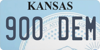 KS license plate 900DEM