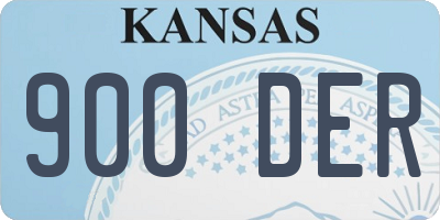KS license plate 900DER