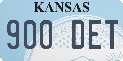 KS license plate 900DET