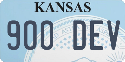 KS license plate 900DEV