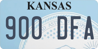 KS license plate 900DFA