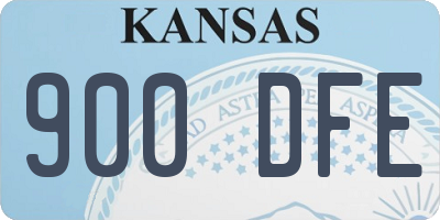 KS license plate 900DFE